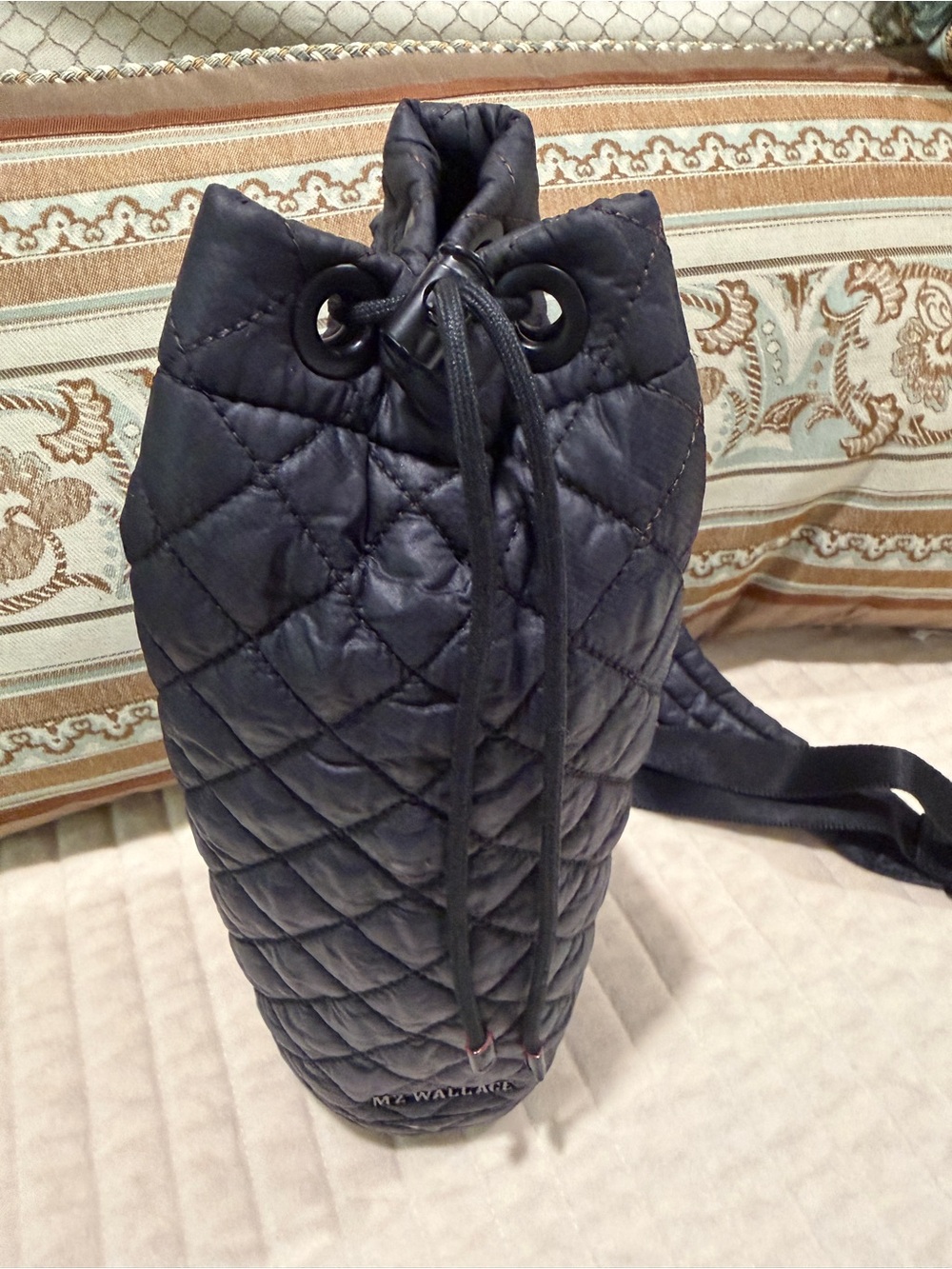 MZ Wallace Quilted Bottle Holder Crossbody Sling in Black
